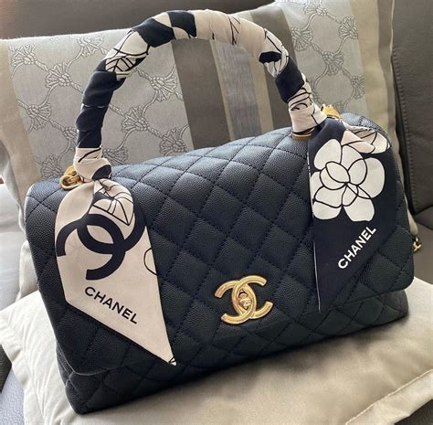 chanel coco handle blue|chanel coco top handle small.